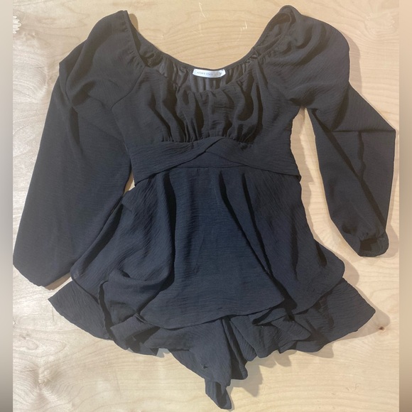 Altar'd State Black Ruffled Romper Medium (IG) - Picture 4 of 12